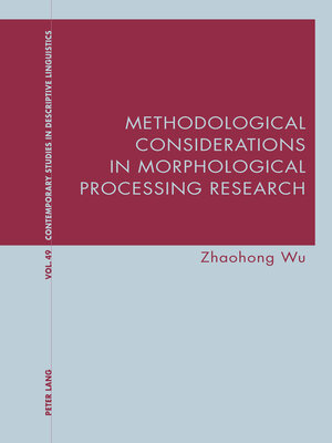 cover image of Methodological Considerations in Morphological Processing Research